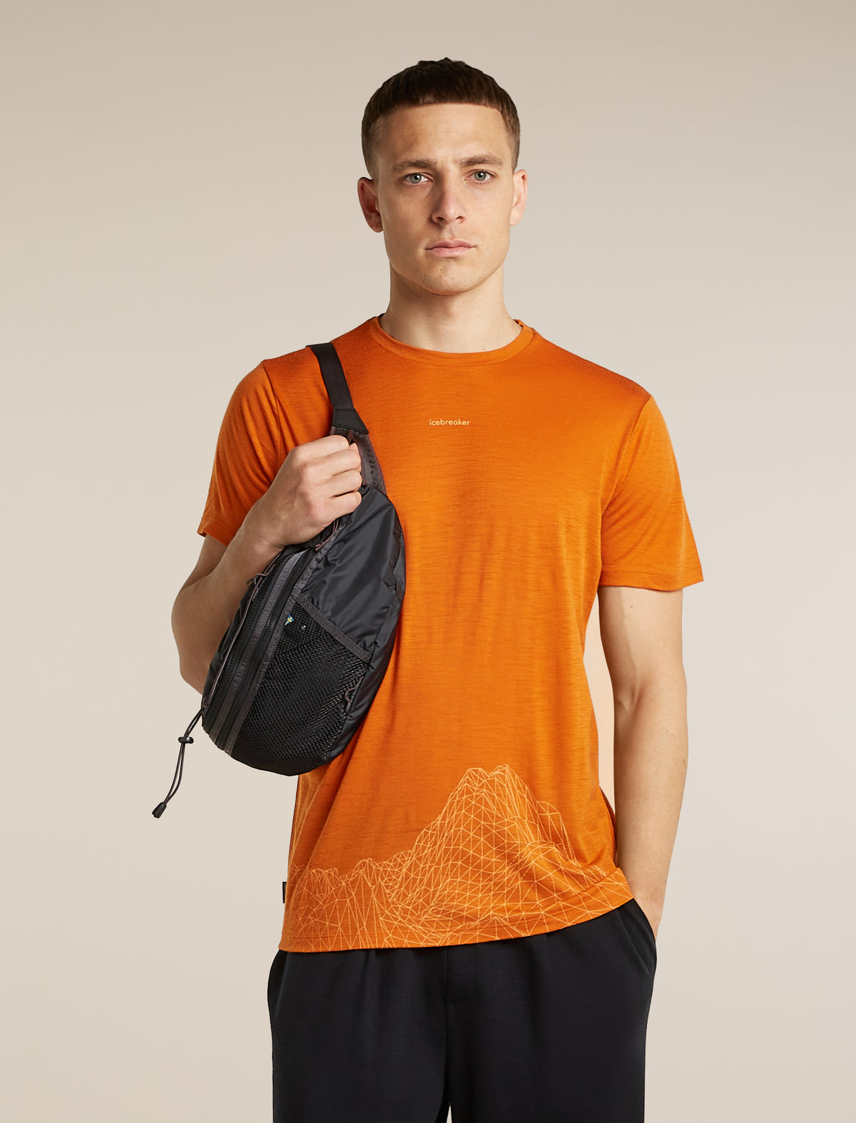 Men's Merino 150 Tech Lite Short Sleeve T Shirt 3D Mapping Spice - 5
