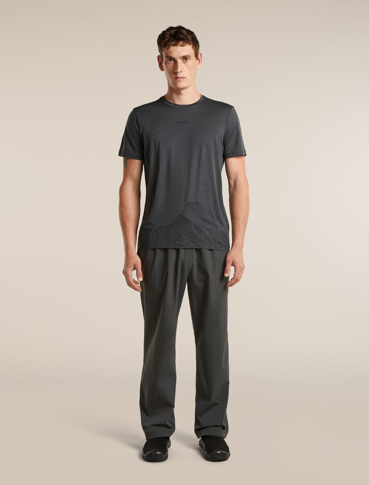 Men's Merino 150 Tech Lite Short Sleeve T Shirt 3D Mapping Obsidian - 3