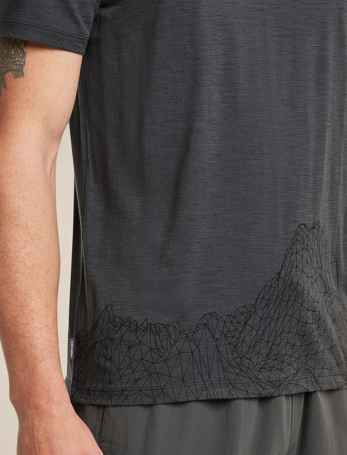 Men's Merino 150 Tech Lite Short Sleeve T Shirt 3D Mapping Obsidian - 7