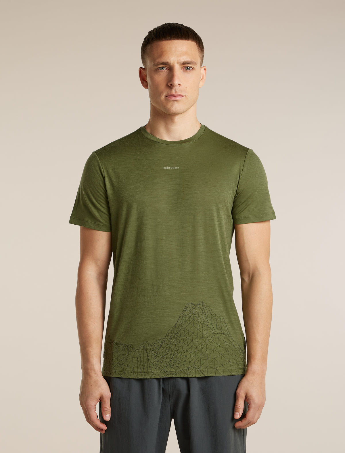 Men's Merino 150 Tech Lite Short Sleeve T Shirt 3D Mapping Sphagnum - 1