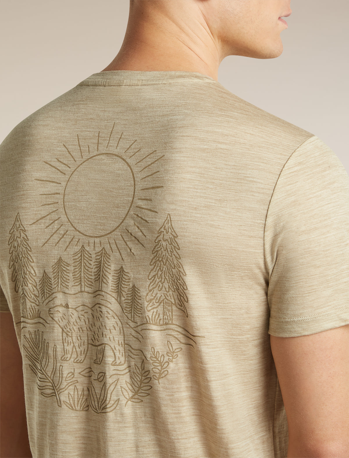 Men's Merino 150 Tech Lite Short Sleeve T Shirt Forest Footsteps Bay Heather - 7