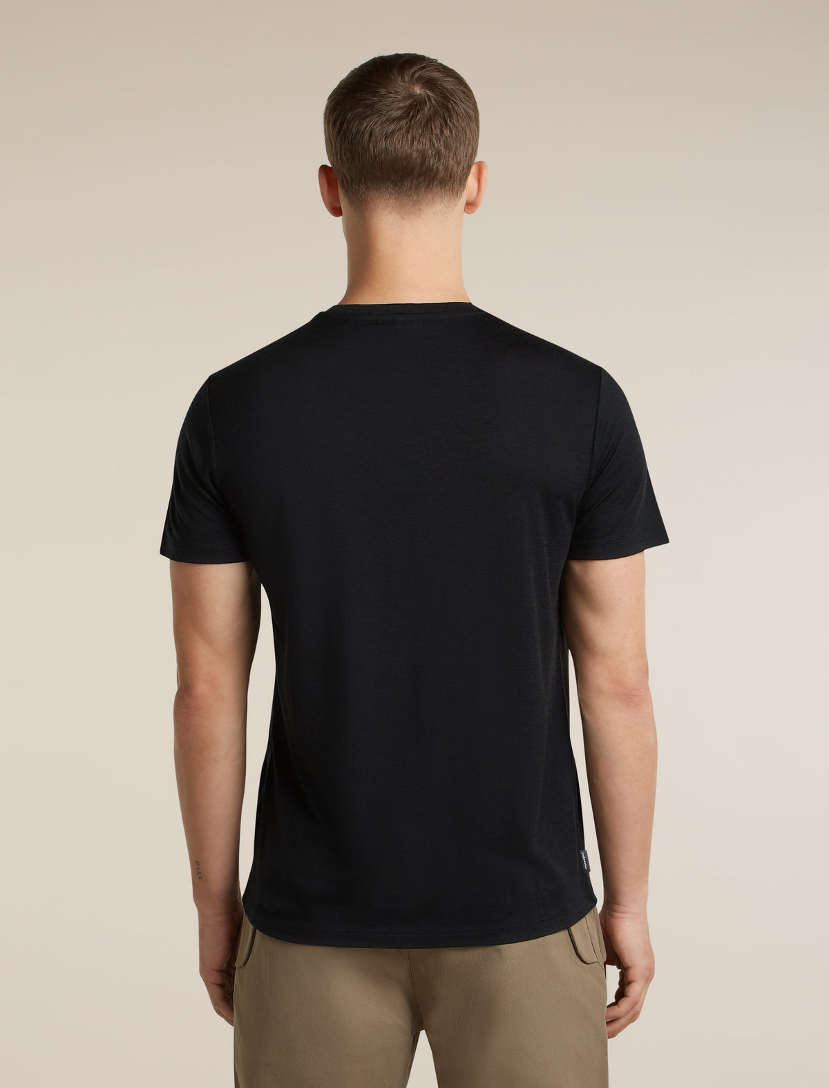 Men's Merino 150 Tech Lite Short Sleeve T Shirt IB Stitchline Black - 2