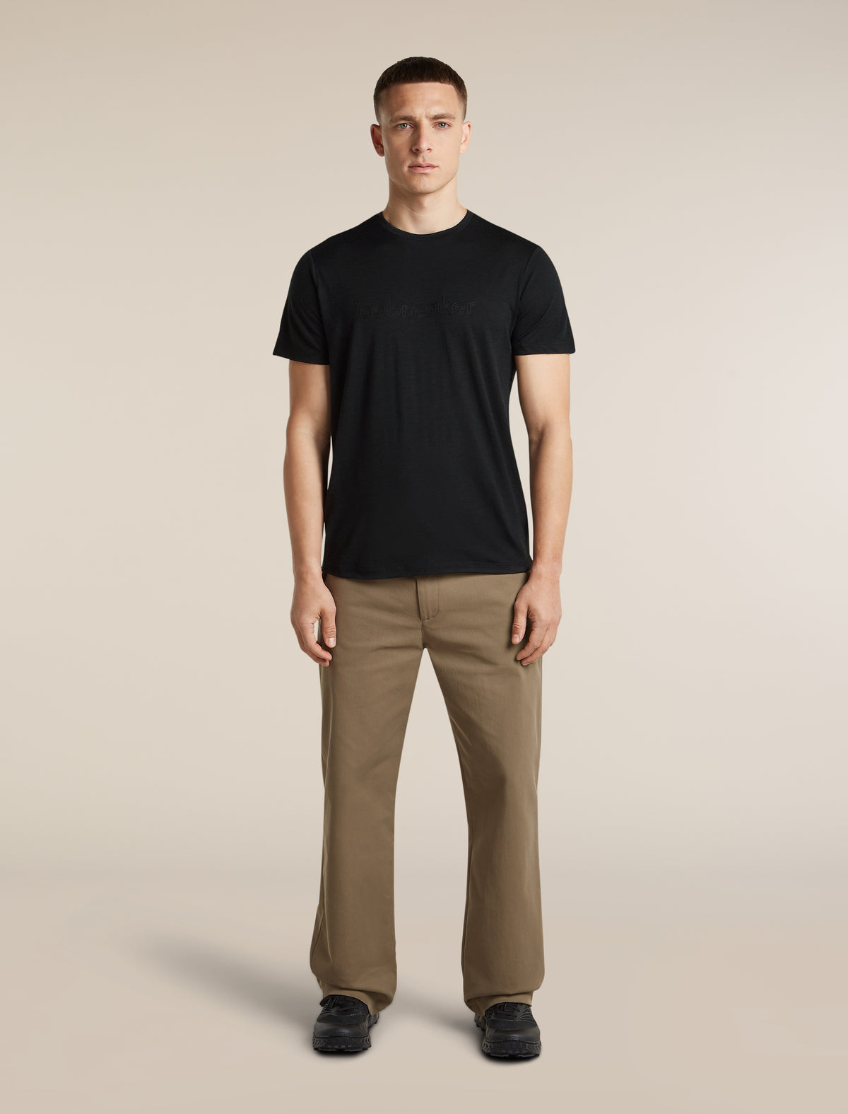 Men's Merino 150 Tech Lite Short Sleeve T Shirt IB Stitchline Black - 3