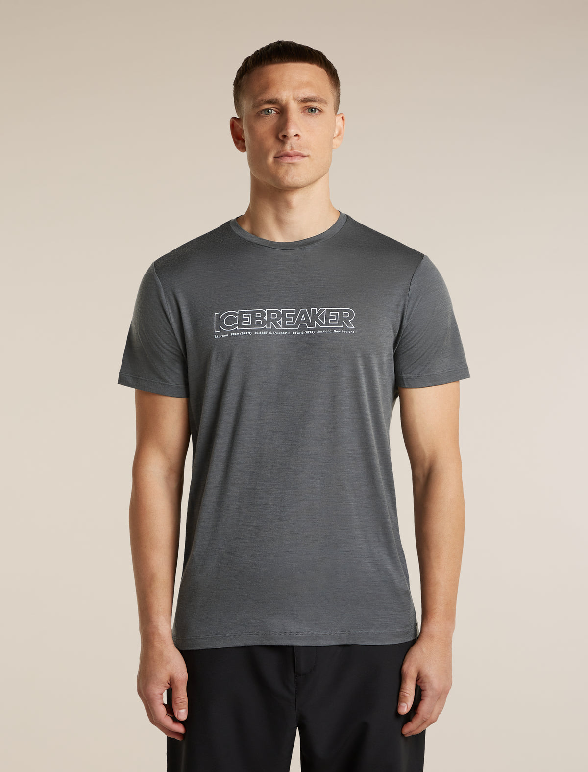 Men's Merino 150 Tech Lite Short Sleeve T Shirt IB Coordinates Obsidian - 1