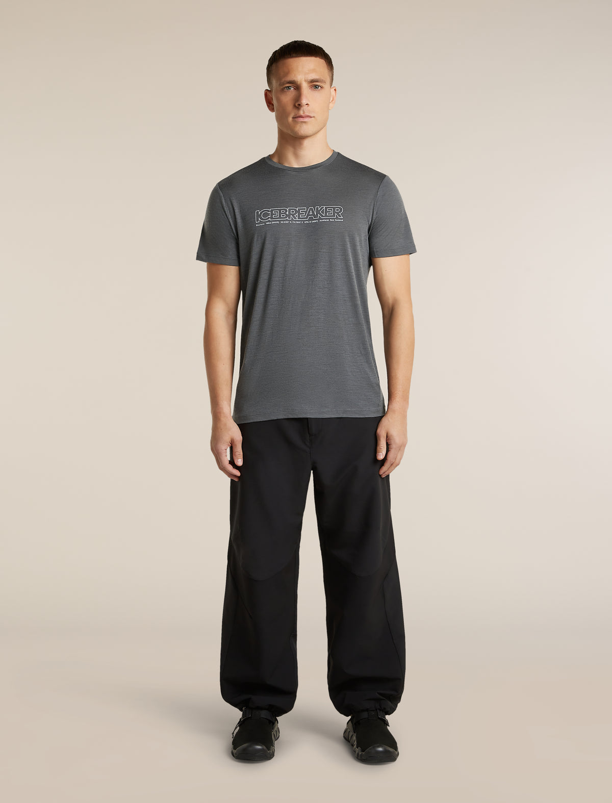 Men's Merino 150 Tech Lite Short Sleeve T Shirt IB Coordinates Obsidian - 3