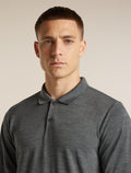 Men's 15.5 MerinoFine™  Pique Long Sleeve Polo Gritstone Heather - 6