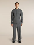 Men's 15.5 MerinoFine™  Pique Long Sleeve Polo Gritstone Heather - 3