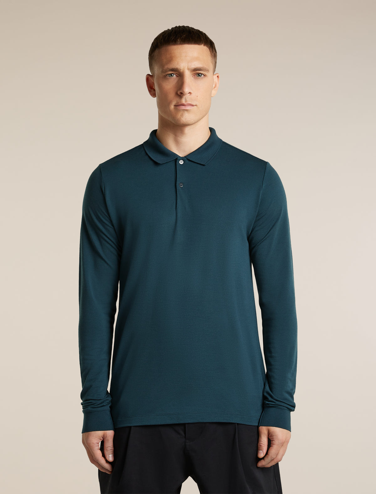 Men's 15.5 MerinoFine™  Pique Long Sleeve Polo Abyss - 1