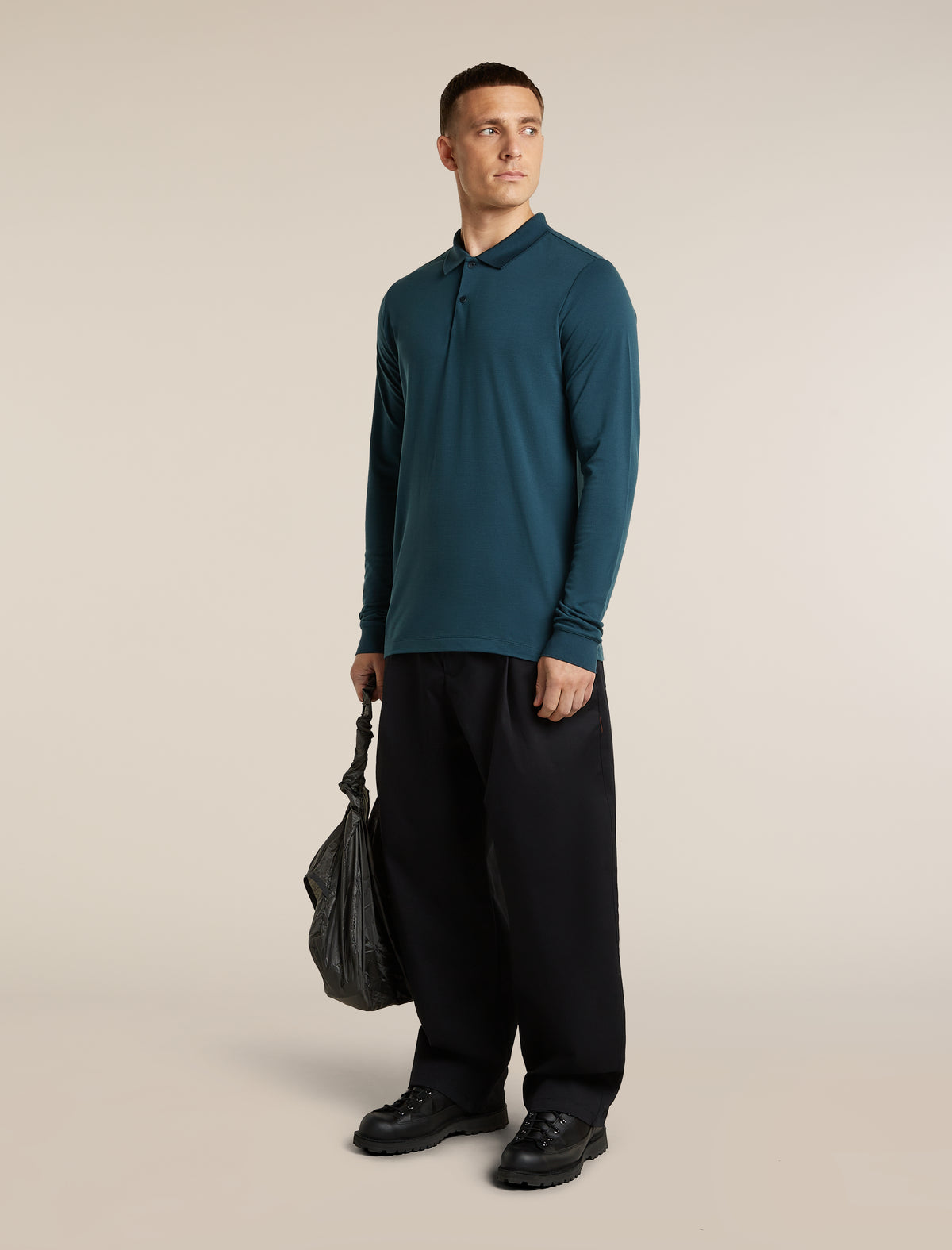 Men's 15.5 MerinoFine™  Pique Long Sleeve Polo Abyss - 4