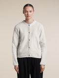 Women's Merino Blend 800 RealFleece™  Classic Pile Cardigan Ecru Heather - 1