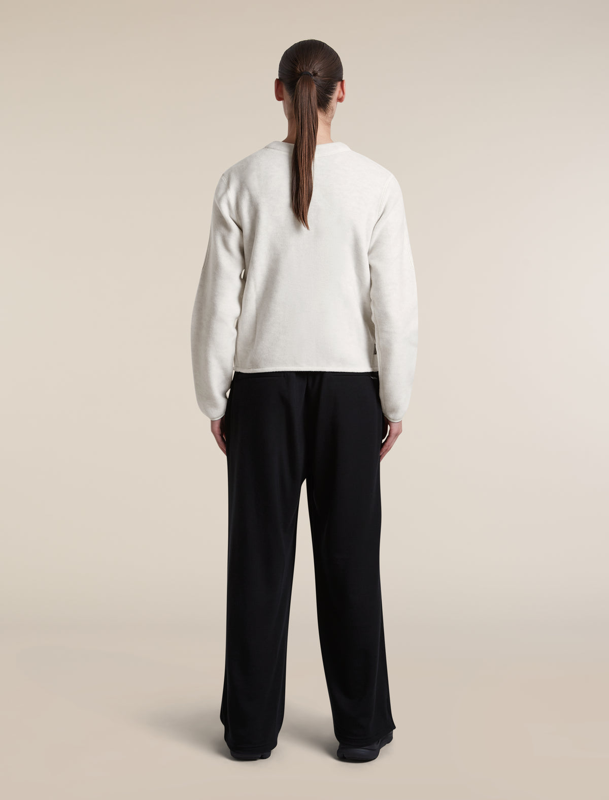 Women's Merino Blend 800 RealFleece™  Classic Pile Cardigan Ecru Heather - 6