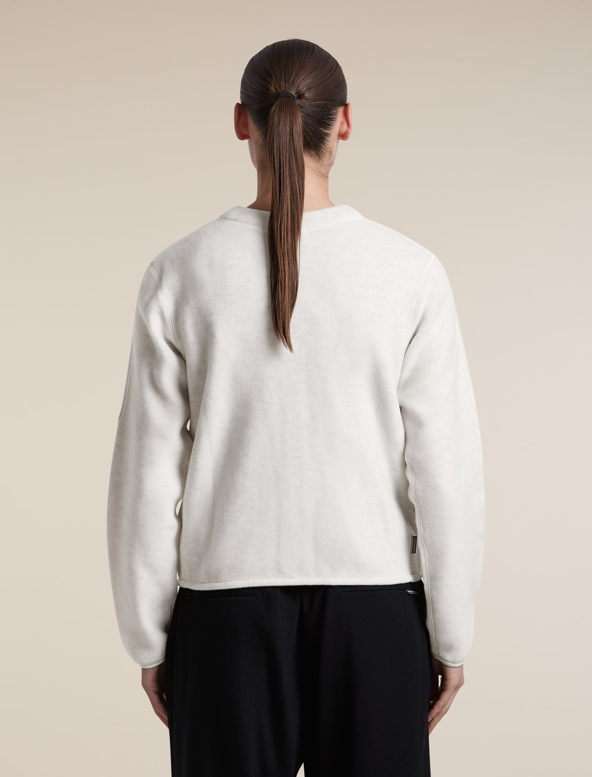Women's Merino Blend 800 RealFleece™  Classic Pile Cardigan Ecru Heather - 2