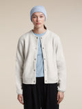Women's Merino Blend 800 RealFleece™  Classic Pile Cardigan Ecru Heather - 5
