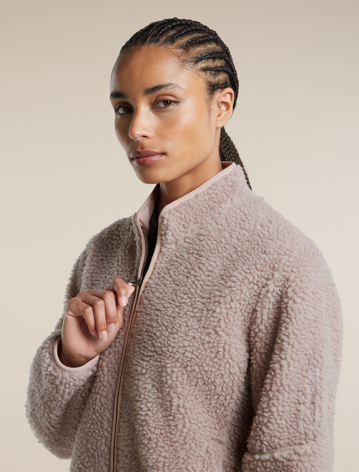 Women's Merino Blend 960 RealFleece™  High Pile Long Sleeve Zip Pink Quartz Heather - 6