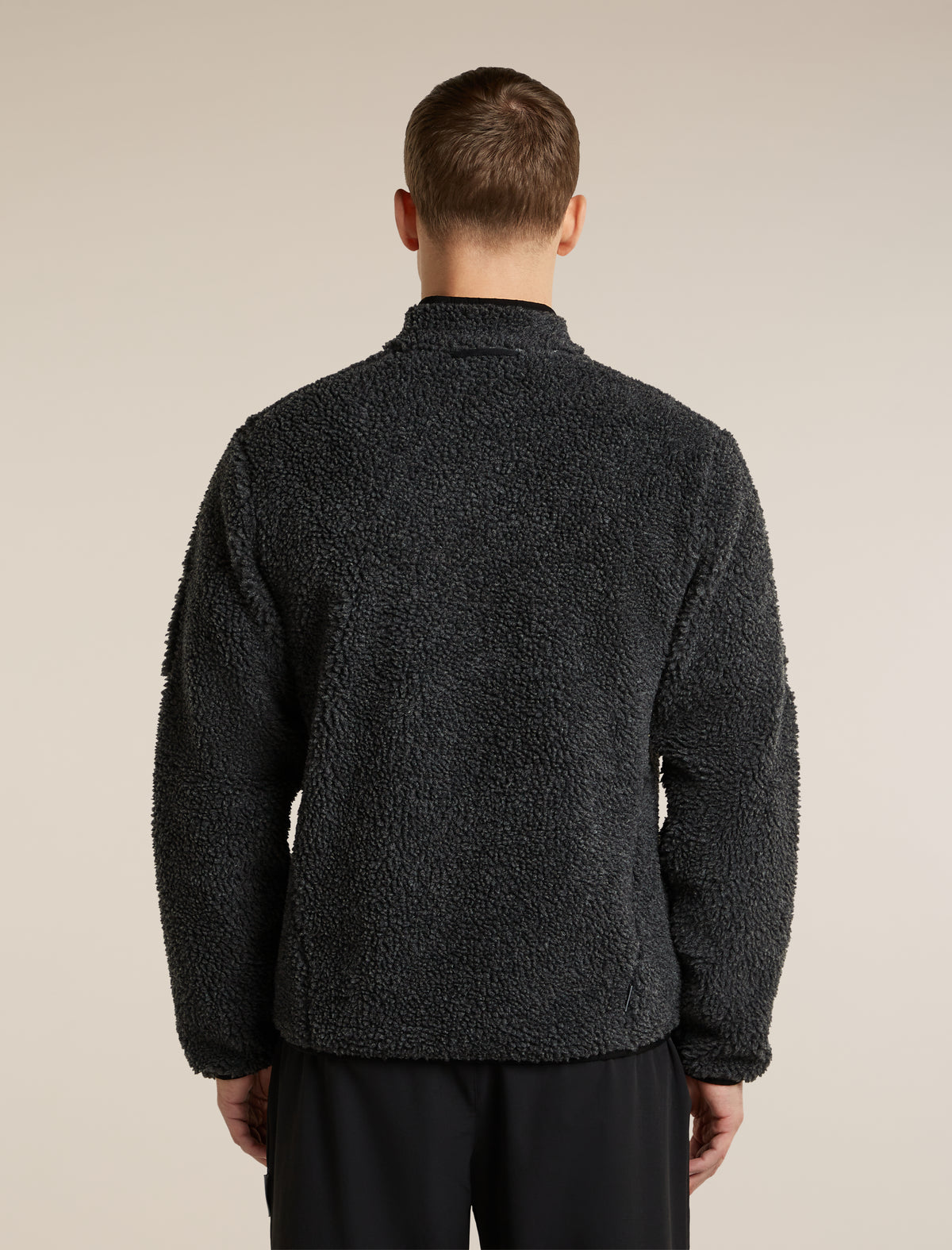 Men's Merino Blend 960 RealFleece™  High Pile Long Sleeve Zip Jet Heather/Black - 2