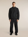 Men's Merino Blend 960 RealFleece™  High Pile Long Sleeve Zip Jet Heather/Black - 3