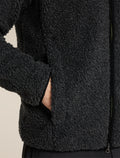Men's Merino Blend 960 RealFleece™  High Pile Long Sleeve Zip Jet Heather/Black - 7
