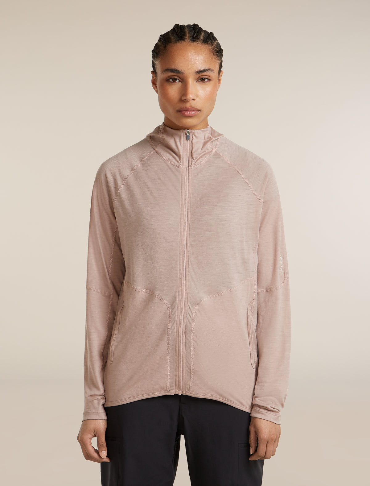 Women’s 150 MerinoFine™ Ace Long Sleeve Zip Hoodie Pink quartz - 1