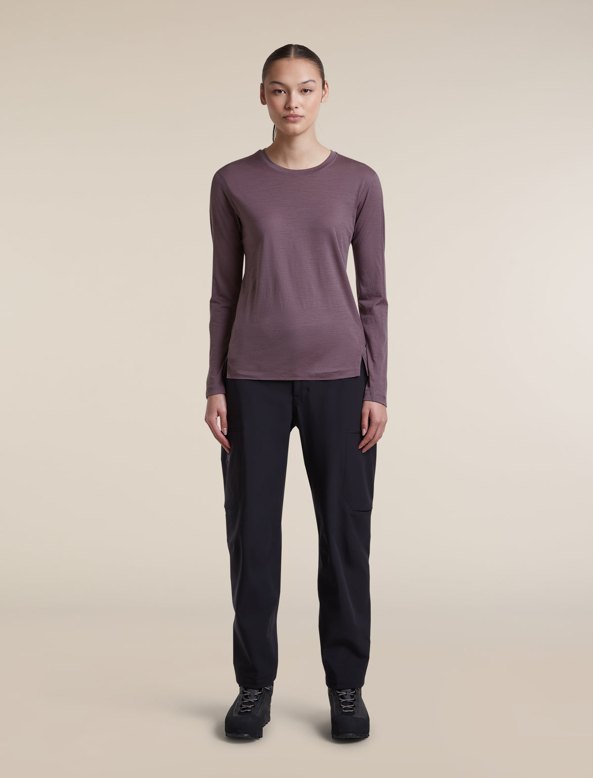 Women's 150 MerinoFine™  Ace Long Sleeve T Shirt Grey Plum - 3