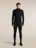 Men's Merino Blend 200 RealFleece™  Descender Long Sleeve Half Zip Black - 3
