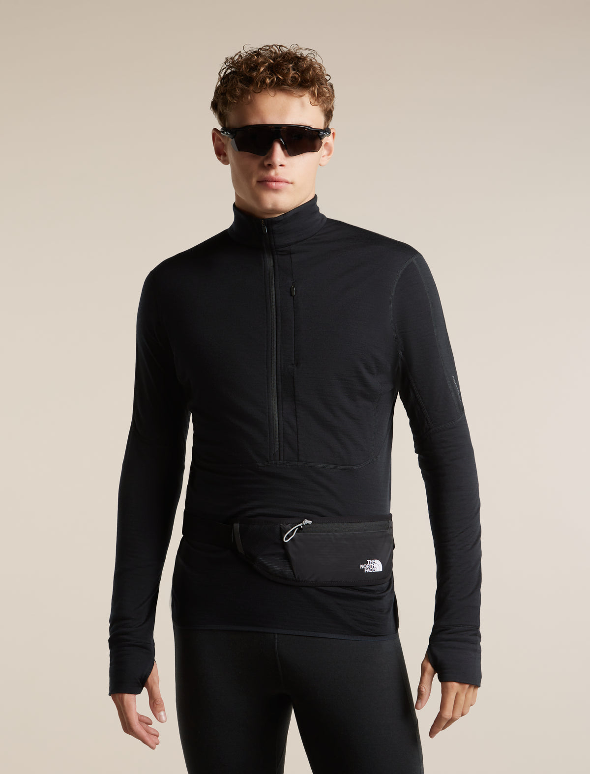 Men's Merino Blend 200 RealFleece™  Descender Long Sleeve Half Zip Black - 5