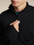 Men's Merino Blend 200 RealFleece™  Descender Long Sleeve Half Zip Black - 6