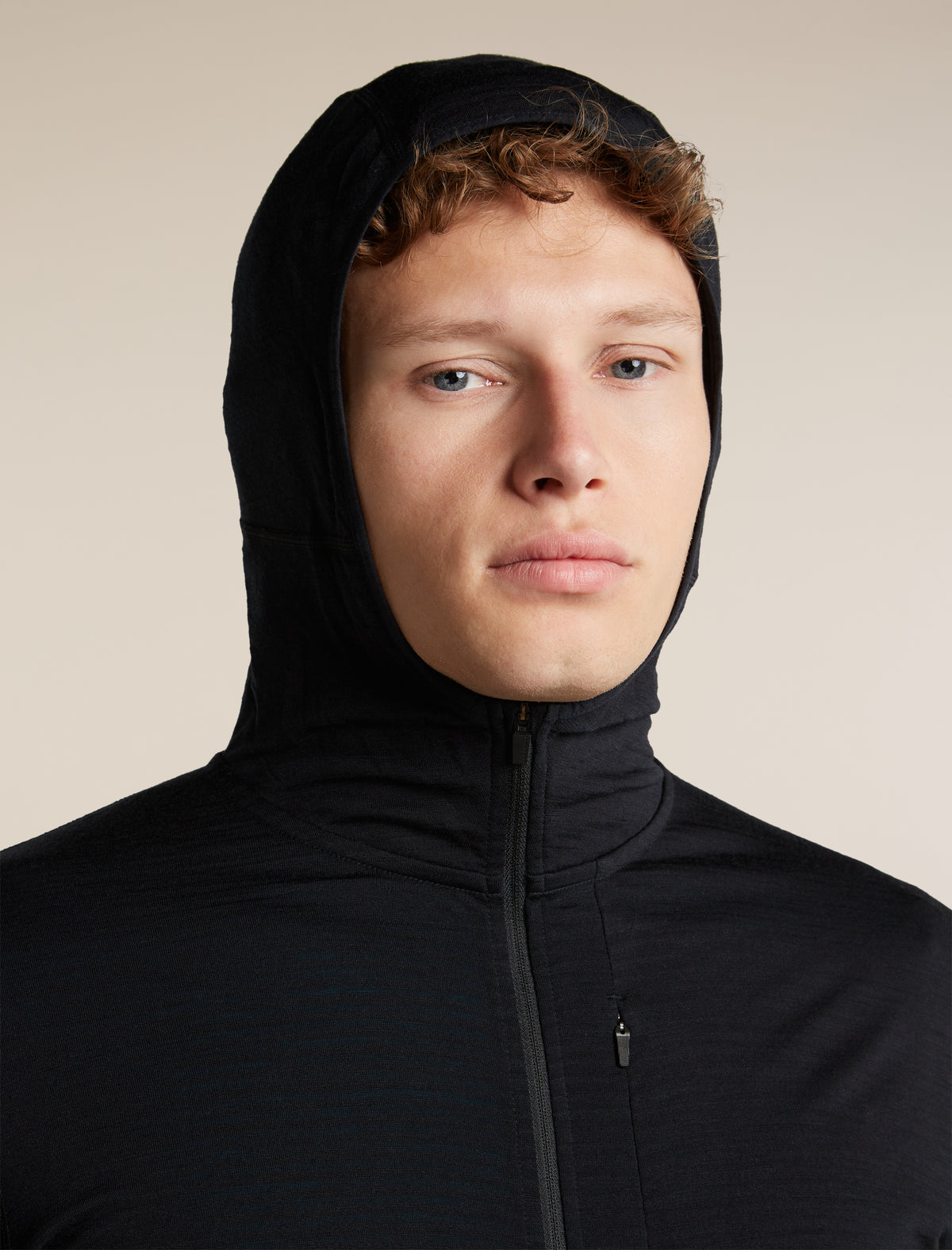 Men's Merino Blend 200 RealFleece™  Descender Long Sleeve Zip Hoodie Black - 7