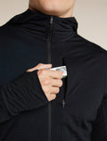 Men's Merino Blend 200 RealFleece™  Descender Long Sleeve Zip Hoodie Black - 9
