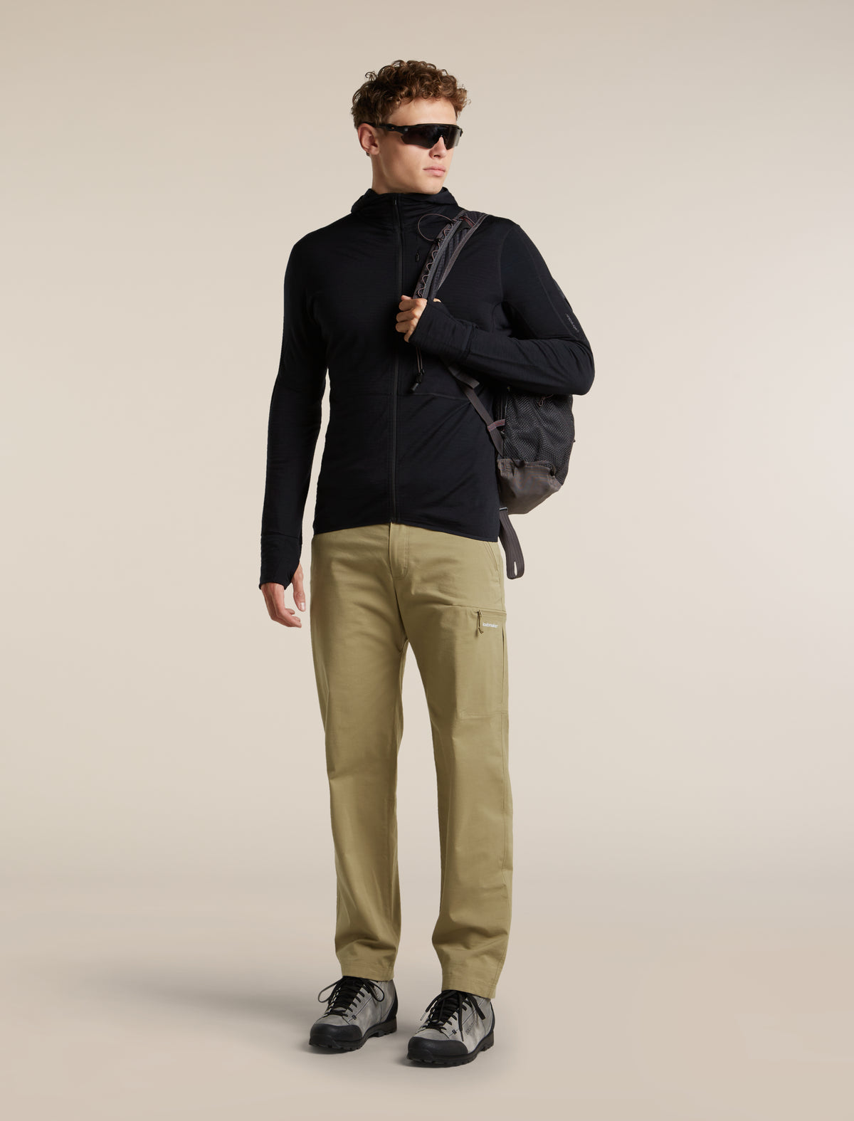 Men's Merino Blend 200 RealFleece™  Descender Long Sleeve Zip Hoodie Black - 4