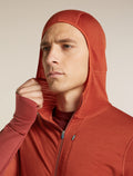 Men's Merino Blend 200 RealFleece™  Descender Long Sleeve Zip Hoodie Agate/Port - 8