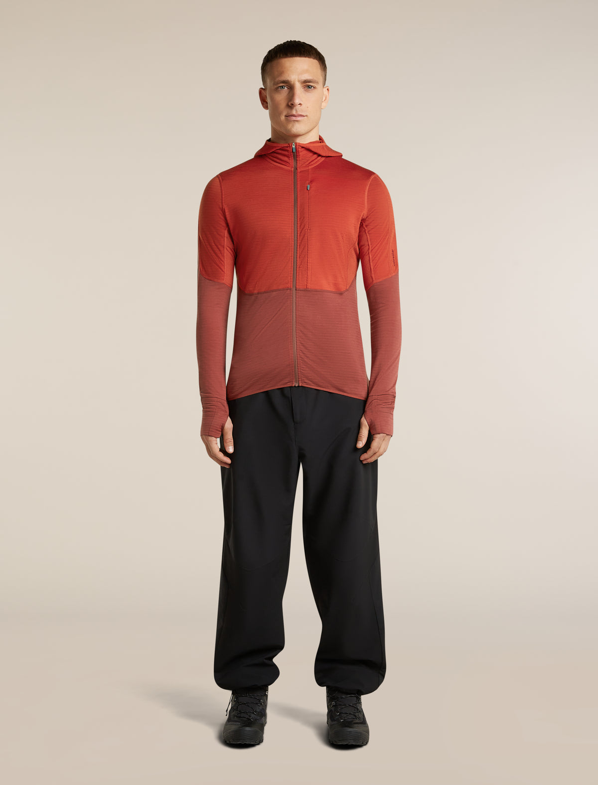 Men's Merino Blend 200 RealFleece™  Descender Long Sleeve Zip Hoodie Agate/Port - 3