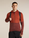 Men's Merino Blend 200 RealFleece™  Descender Long Sleeve Zip Hoodie Agate/Port - 5