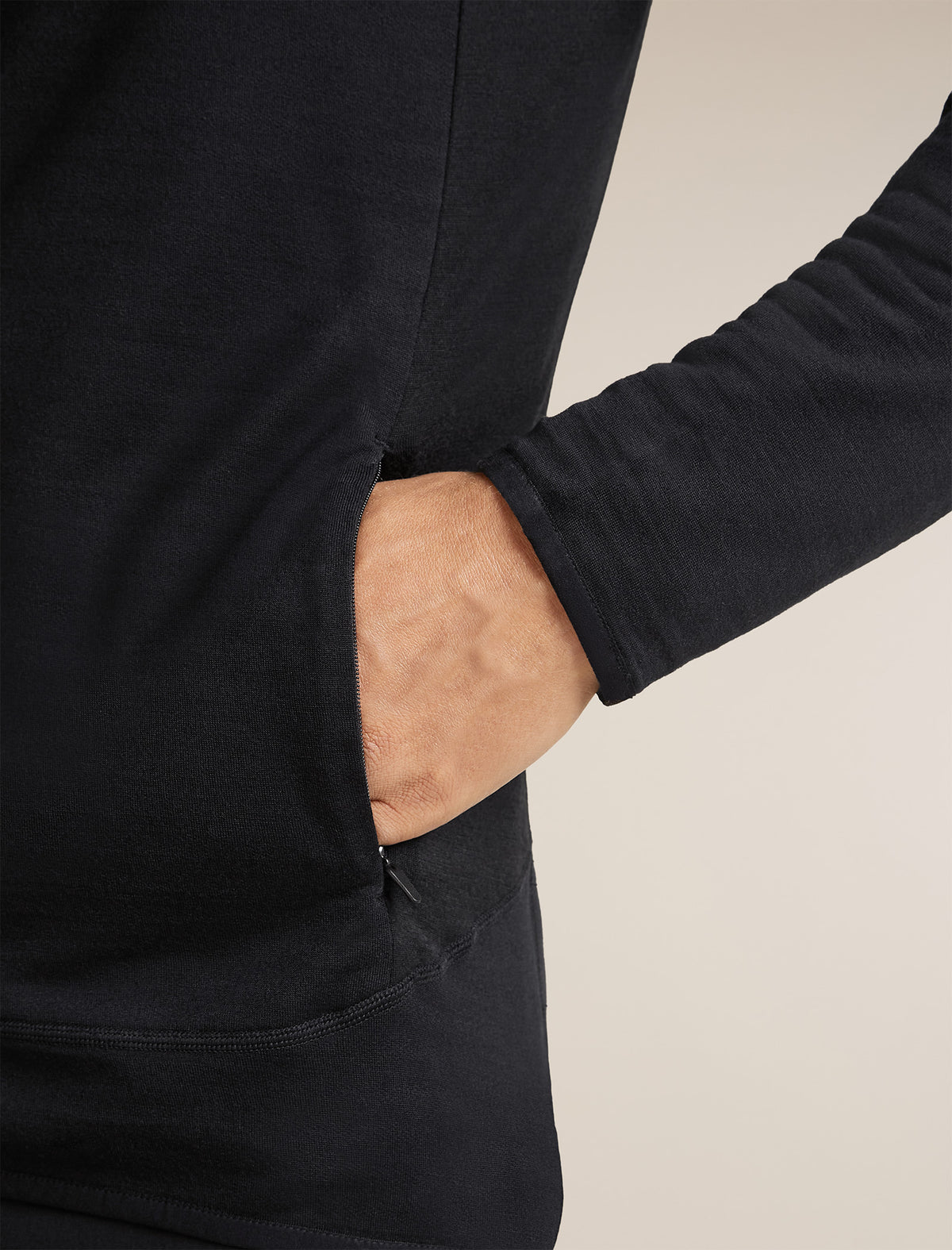 icebreaker-apac Men's Merino Blend 300 RealFleece™  Descender Long Sleeve Zip Black Men - 10