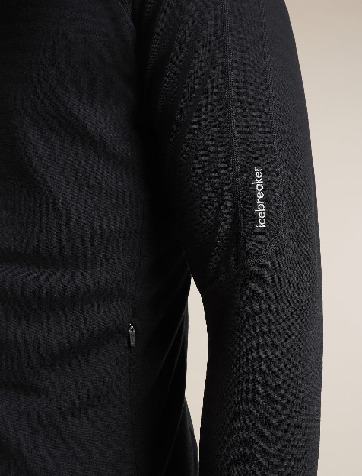 icebreaker-apac Men's Merino Blend 300 RealFleece™  Descender Long Sleeve Zip Black Men - 11