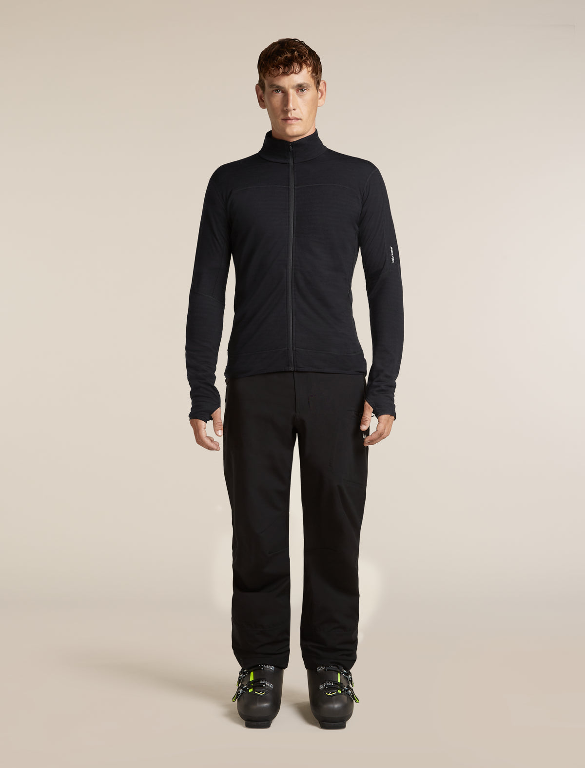 icebreaker-apac Men's Merino Blend 300 RealFleece™  Descender Long Sleeve Zip Black Men - 3