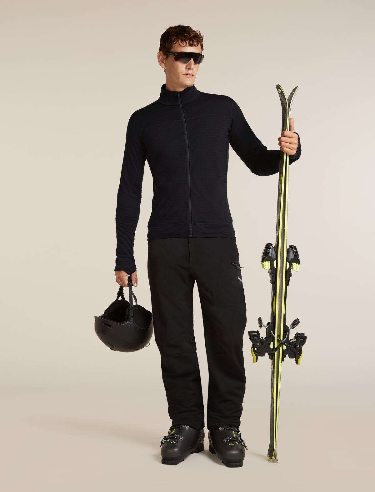 icebreaker-apac Men's Merino Blend 300 RealFleece™  Descender Long Sleeve Zip Black Men - 4