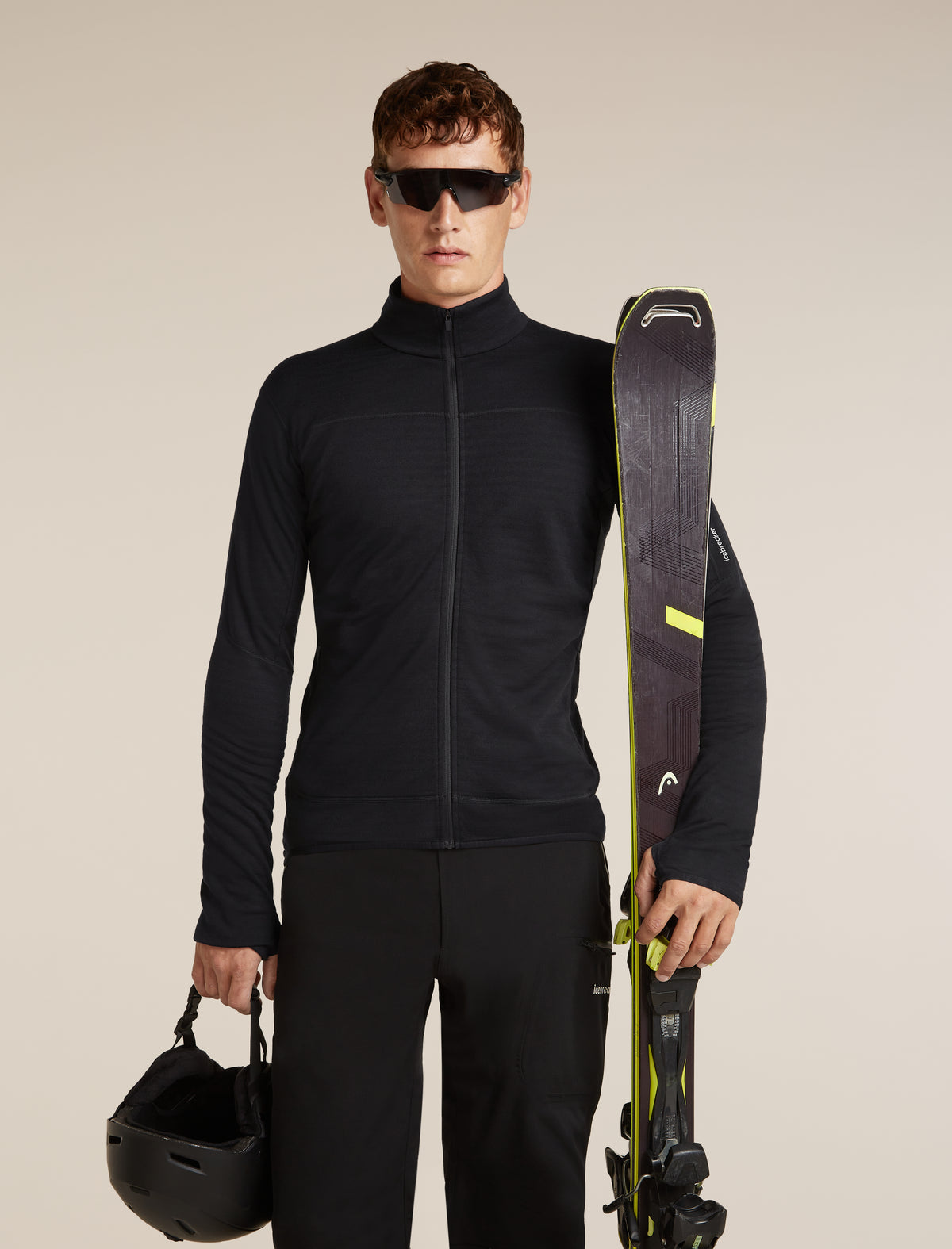 icebreaker-apac Men's Merino Blend 300 RealFleece™  Descender Long Sleeve Zip Black Men - 5