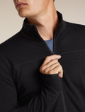 icebreaker-apac Men's Merino Blend 300 RealFleece™  Descender Long Sleeve Zip Black Men - 6