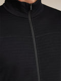 icebreaker-apac Men's Merino Blend 300 RealFleece™  Descender Long Sleeve Zip Black Men - 7