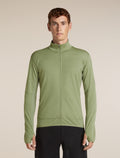 Men's Merino Blend 300 RealFleece™  Descender Long Sleeve Zip Lichen - 1