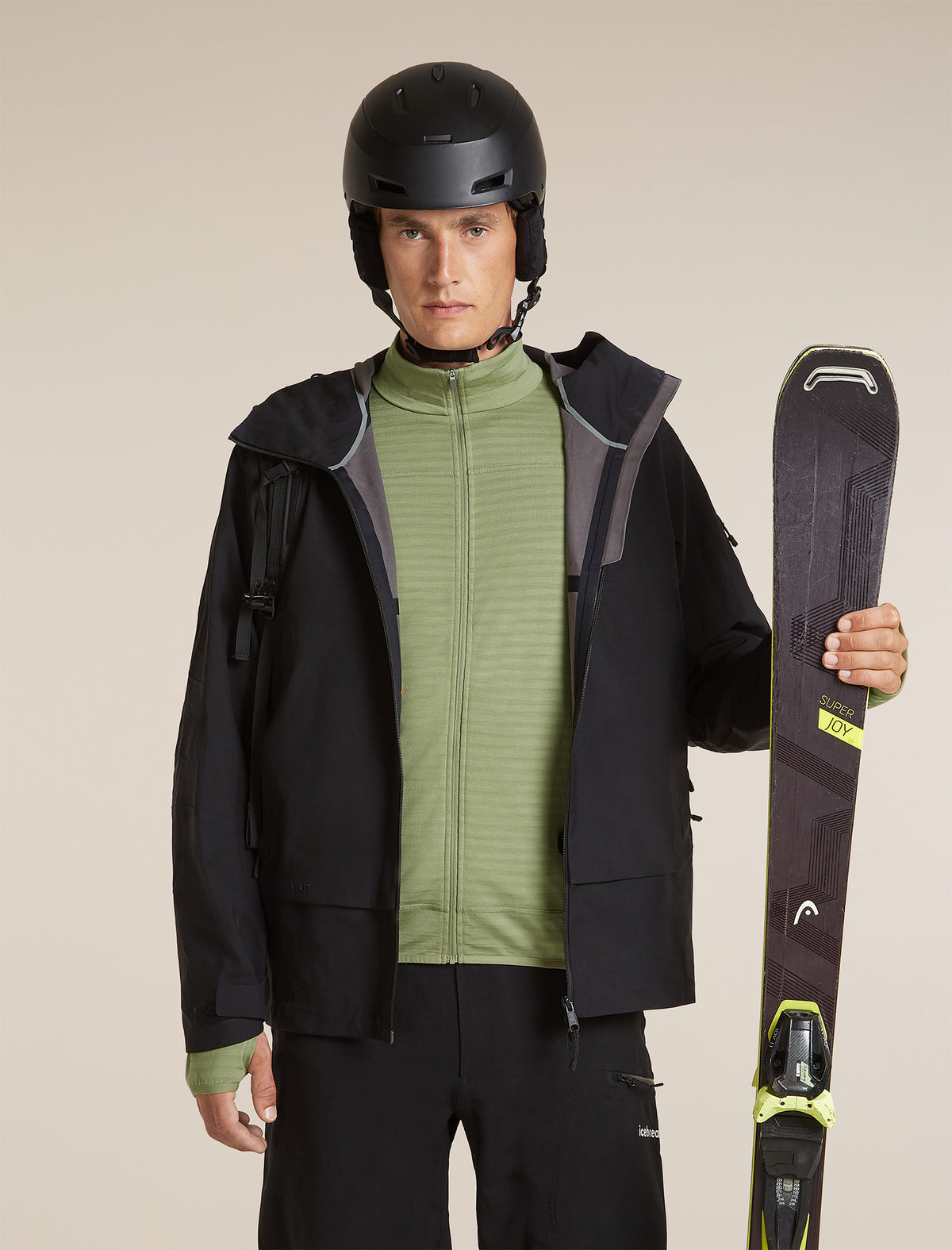 Men's Merino Blend 300 RealFleece™  Descender Long Sleeve Zip Lichen - 5