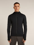 Men's Merino Blend 300 RealFleece™  Descender Long Sleeve Zip Hoodie Black - 1