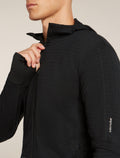 Men's Merino Blend 300 RealFleece™  Descender Long Sleeve Zip Hoodie Black - 7