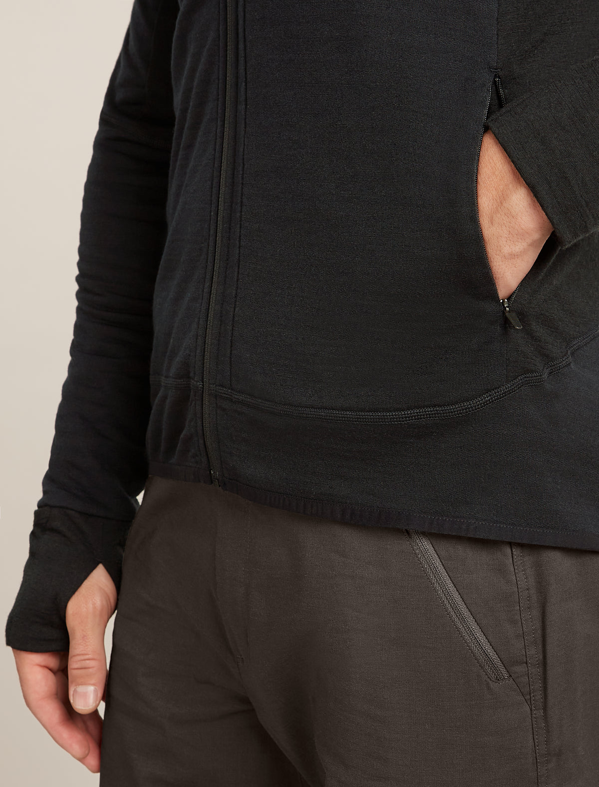 Men's Merino Blend 300 RealFleece™  Descender Long Sleeve Zip Hoodie Black - 8