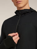 Men's Merino Blend 300 RealFleece™  Descender Long Sleeve Zip Hoodie Black - 9