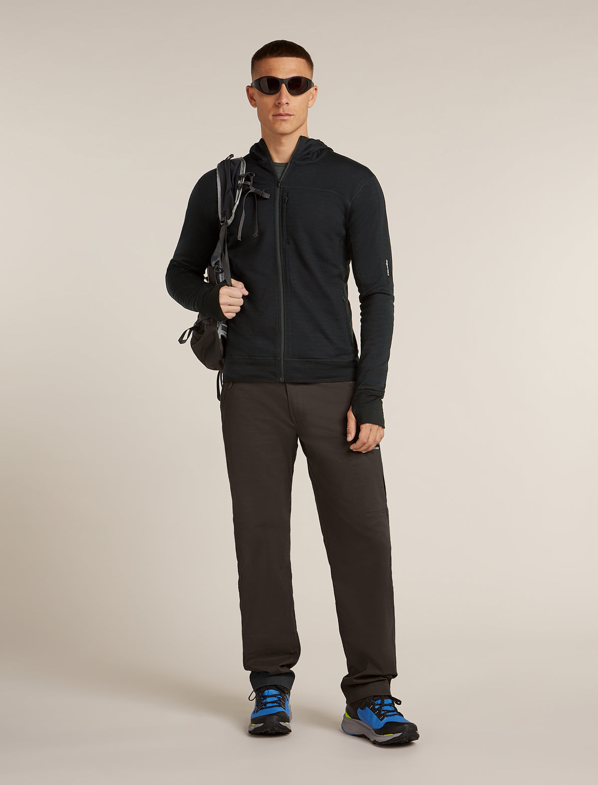 Men's Merino Blend 300 RealFleece™  Descender Long Sleeve Zip Hoodie Black - 4
