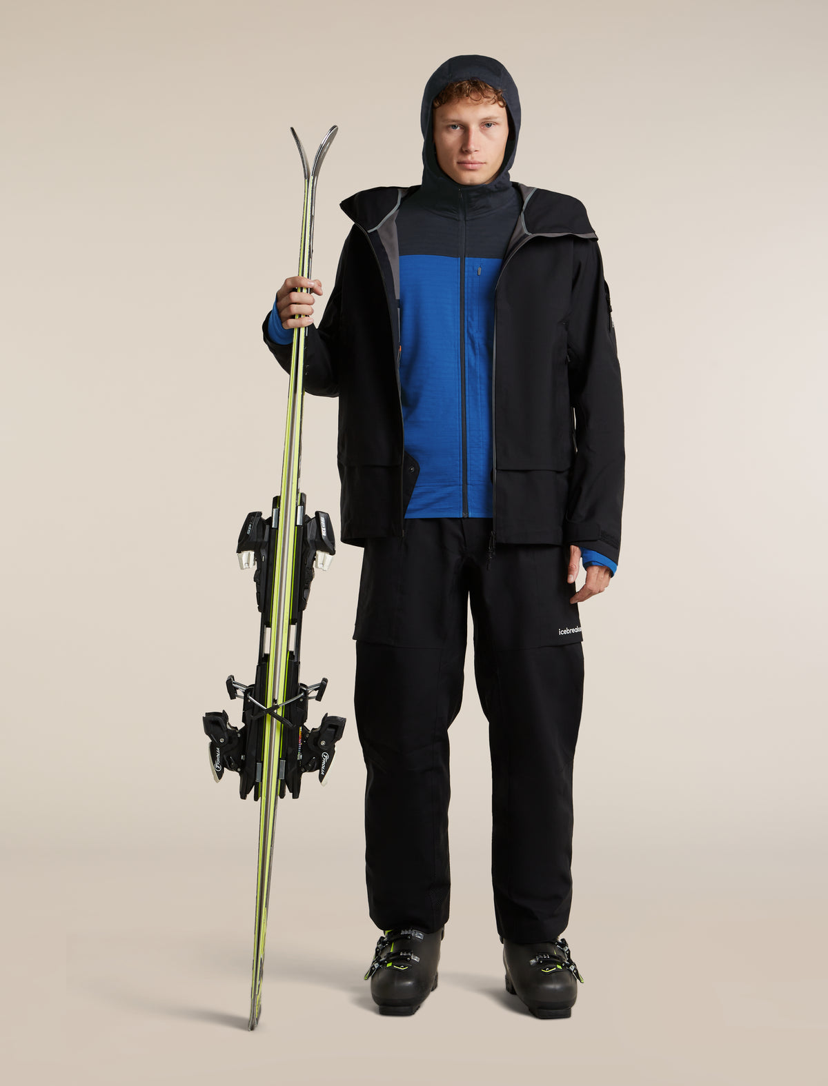 Men's Merino Blend 300 RealFleece™  Descender Long Sleeve Zip Hoodie Lazurite/Midnight Navy - 4