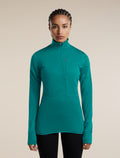 Women's Merino Blend 200 RealFleece™  Descender Long Sleeve Half Zip Tidal teal - 1