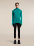 Women's Merino Blend 200 RealFleece™  Descender Long Sleeve Half Zip Tidal teal - 3