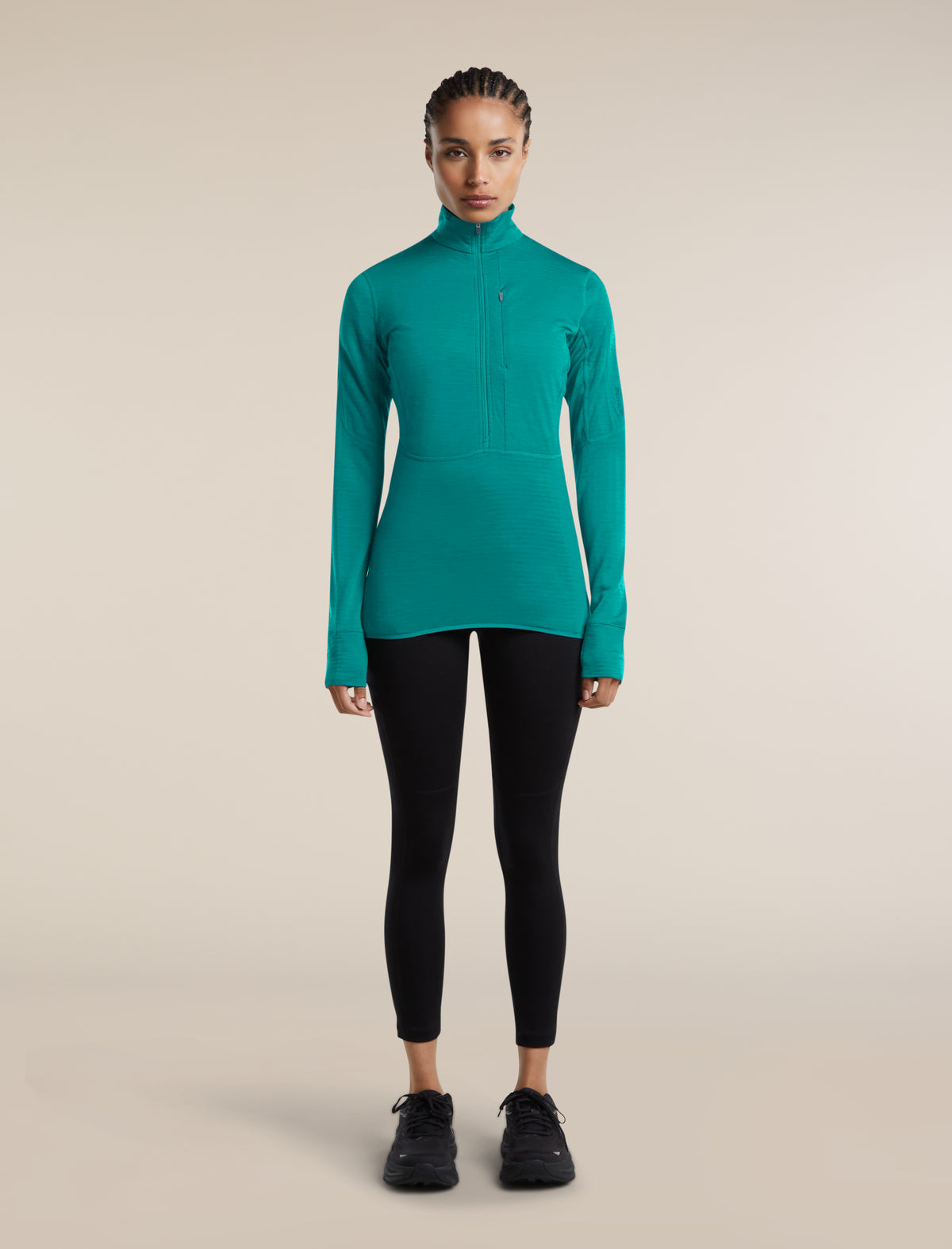 Women's Merino Blend 200 RealFleece™  Descender Long Sleeve Half Zip Tidal teal - 3